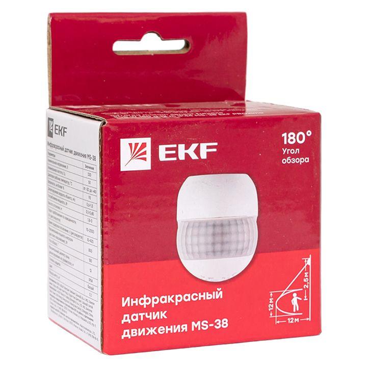 Датчик движения (ИК) MS-38 настен. 800Вт 180гр. до 12м IP44 PROxima EKF dd-ms-38