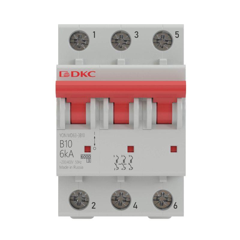 Выключатель автоматический модульный 3п C 32А 10кА MD63 YON MD63-3C32-10