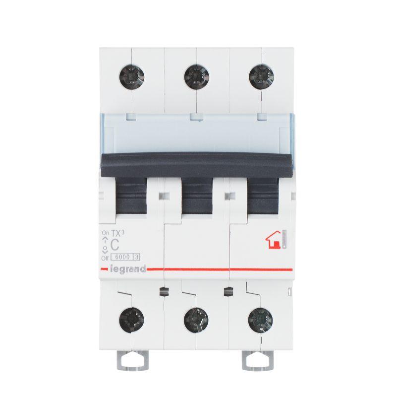 Выключатель автоматический модульный 3п C 20А 10кА TX3 6000 3мод. 400В Leg 403945