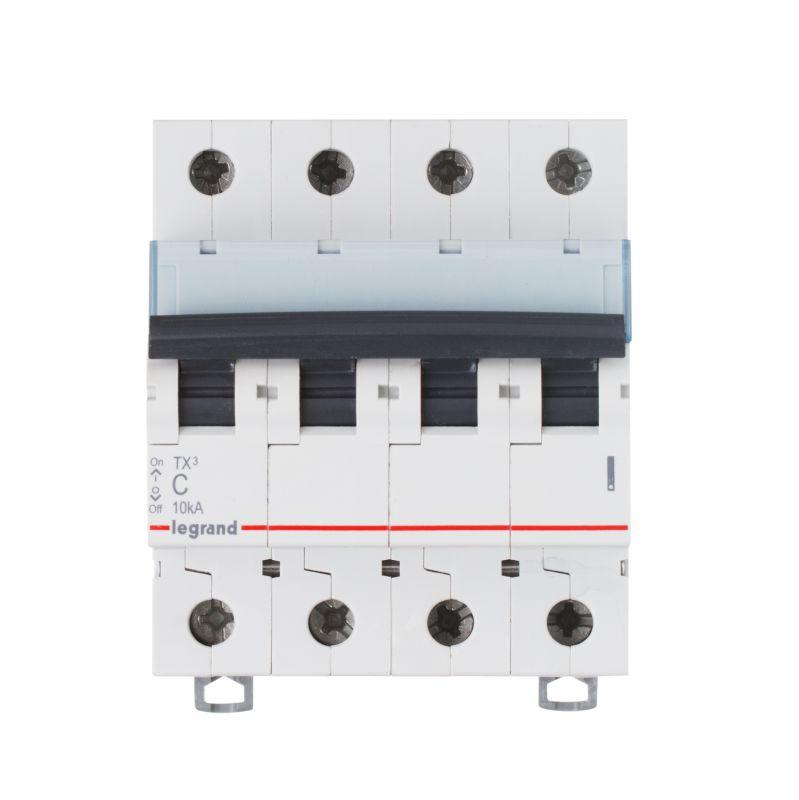 Выключатель автоматический модульный 4п C 63А 10кА TX3 6000 4мод. 400В Leg 403964
